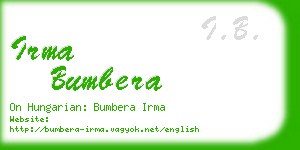 irma bumbera business card